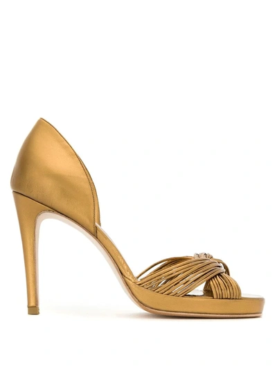 Shop Sarah Chofakian Leather Sandals In Yellow