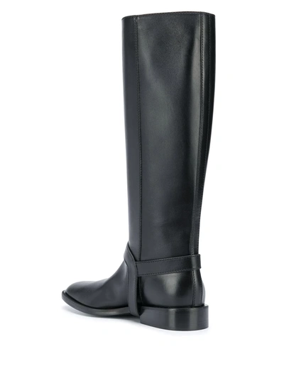 Shop Givenchy Calf Leather Riding Boots In Black