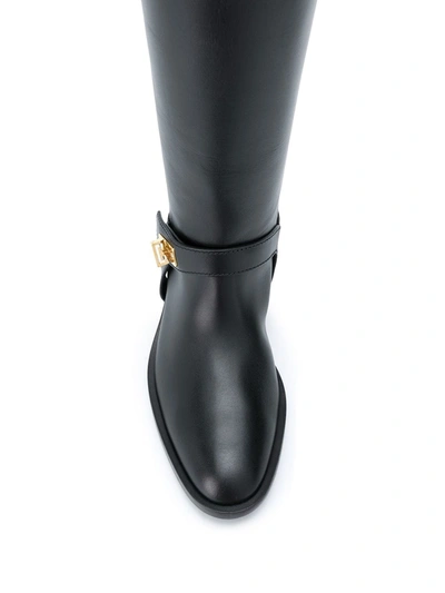 Shop Givenchy Calf Leather Riding Boots In Black