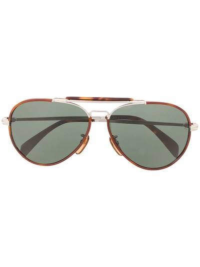 Shop David Beckham Eyewear 7003/s Pilot Frame Sunglasses In Silver