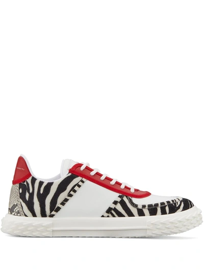 Shop Giuseppe Zanotti Blabber Panelled Low-top Sneakers In White