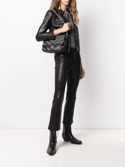Shop Zadig & Voltaire Rocky Studded Shoulder Bag In Black