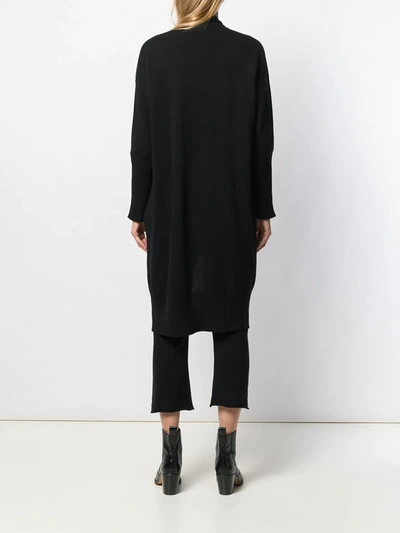 Shop Nili Lotan Knit Open Front Longline Cardigan In Black