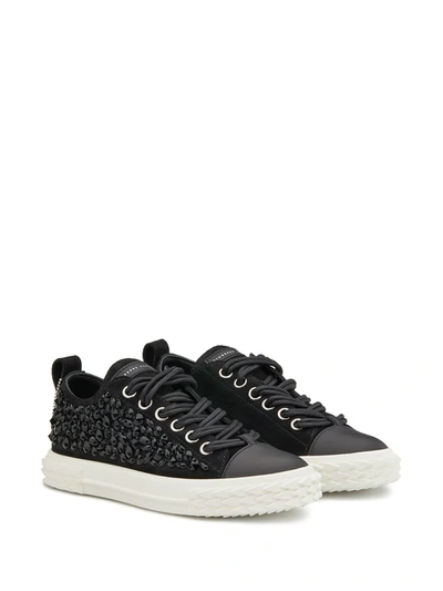 Shop Giuseppe Zanotti Crystal Embellished Sneakers In Black