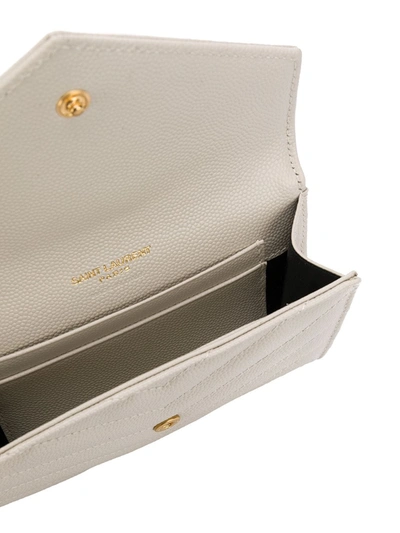 Saint Laurent Small Monogram Envelope Wallet In Neutrals