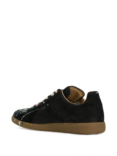 Shop Maison Margiela Paint Drop Replica Sneakers In Black