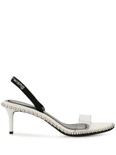 Shop Alexander Wang Nova Low-heel Sandals In White