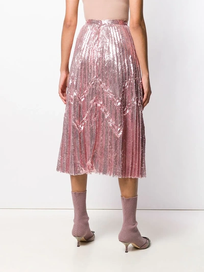 Shop Marco De Vincenzo Sequins Midi Skirt In Pink