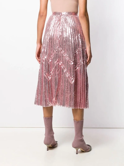 Marco De Vincenzo Sequins Midi Skirt In Pink