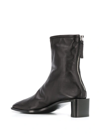 Shop Acne Studios Logo-print Leather Boots In Black