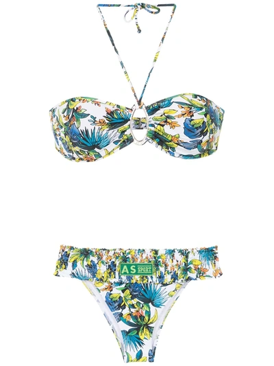 Shop Amir Slama Printed Bikini In White