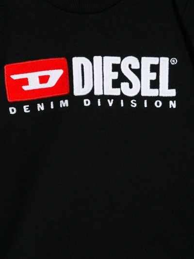 Diesel Long-sleeved Logo Print Jumper In Black