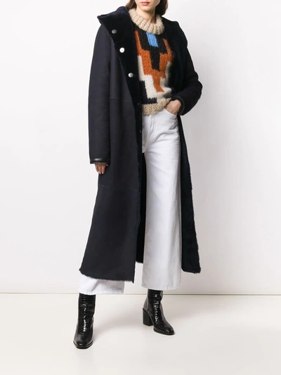 Liska Single Breasted Coat In Blue