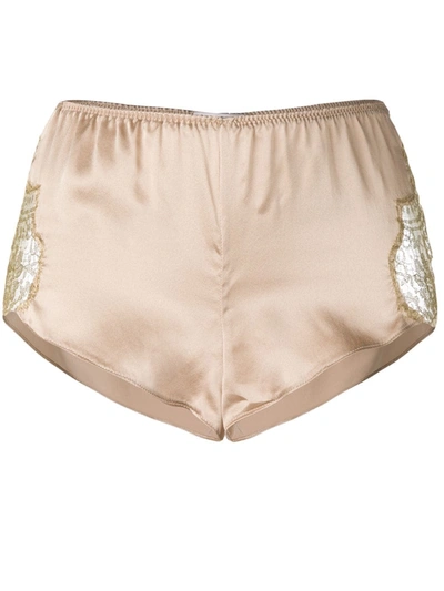 Shop Gilda & Pearl Gina Silk Shorts In Neutrals