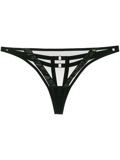 Shop Something Wicked Nina Sheer Style Thong In Black