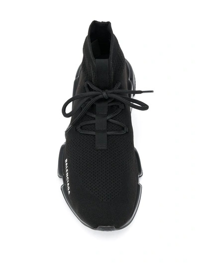 Shop Balenciaga Speed Lace-up Knitted Sneakers In Black