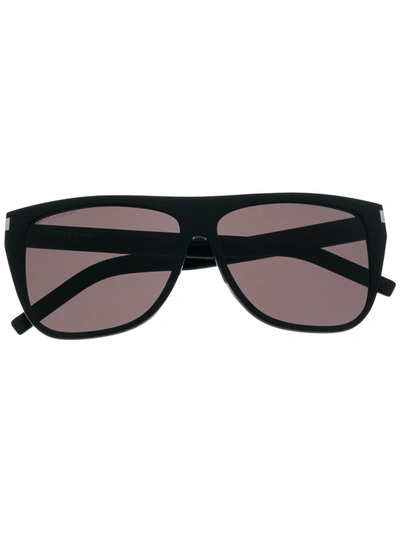 Shop Saint Laurent Oversized Sunglasses In Black