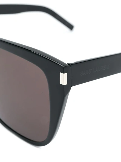 Shop Saint Laurent Oversized Sunglasses In Black