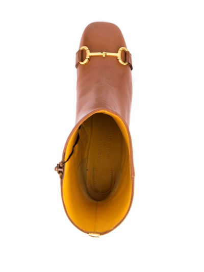Shop Madison.maison Horsebit Leather Boots In Braun