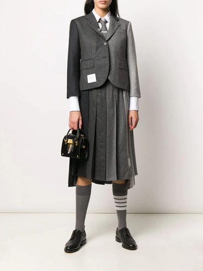 Shop Thom Browne Fun-mix Super 120s Pleated Skirt In Grey