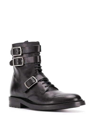 Saint Laurent Buckle-detail 30mm Ceril Ankle Boots In Black