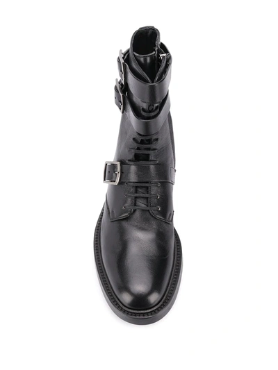 Shop Saint Laurent Army 20 Buckle Boots In Black