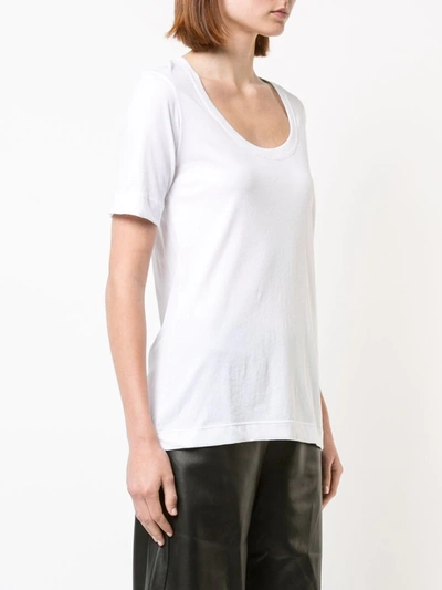 Shop Adam Lippes Scoop Neck T-shirt In White