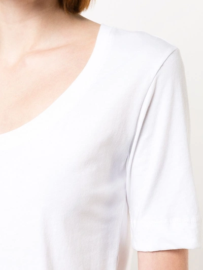 Shop Adam Lippes Scoop Neck T-shirt In White