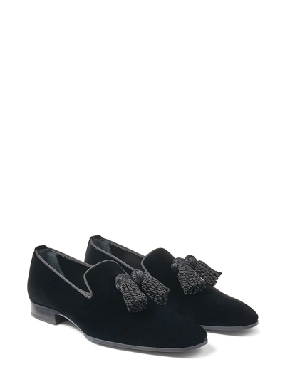 Shop Jimmy Choo Tasseled Foxley Loafers In Black