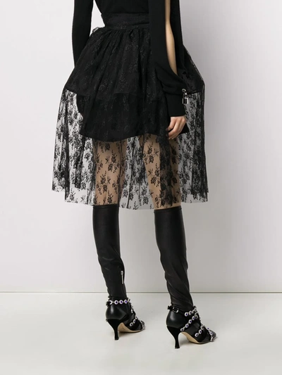 Shop Christopher Kane Lace Full Skirt In Black