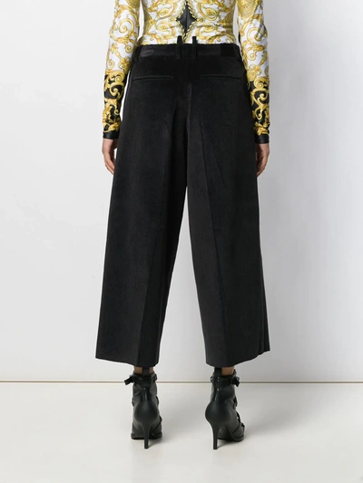 Shop Dsquared2 Cropped Corduroy Trousers In Black