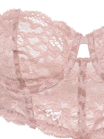 Fleur Du Mal Charlotte Lace Longline Bra In Neutrals