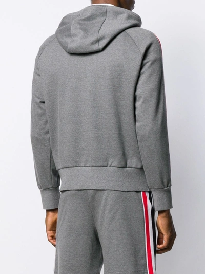 Shop Thom Browne Interlock Rwb Stripe Hoodie In Grey