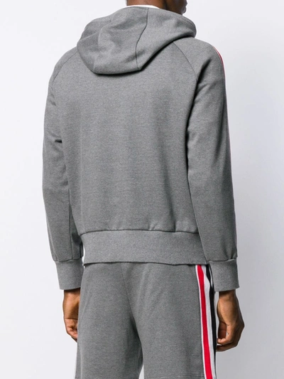 Thom Browne Interlock Rwb Stripe Hoodie In Grey