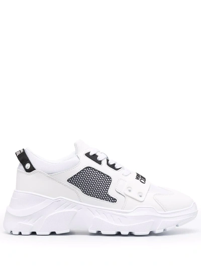 Shop Versace Jeans Couture Chunky Lace-up Sneakers In Weiss