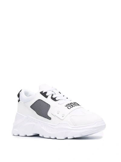 Shop Versace Jeans Couture Chunky Lace-up Sneakers In Weiss
