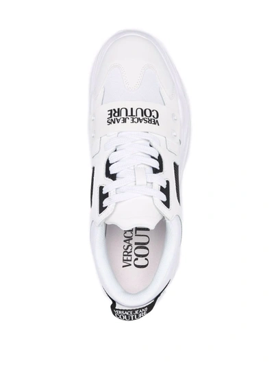 Shop Versace Jeans Couture Chunky Lace-up Sneakers In Weiss