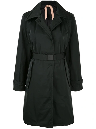 Shop N°21 Belted Trench Coat In Black