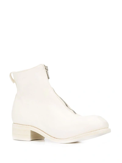 Shop Guidi Cracked-effect Ankle Boots In White