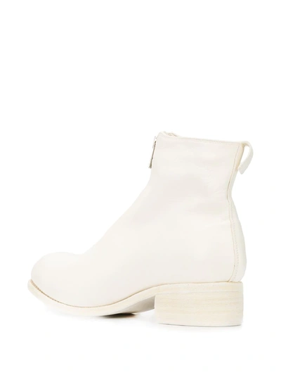 Shop Guidi Cracked-effect Ankle Boots In White