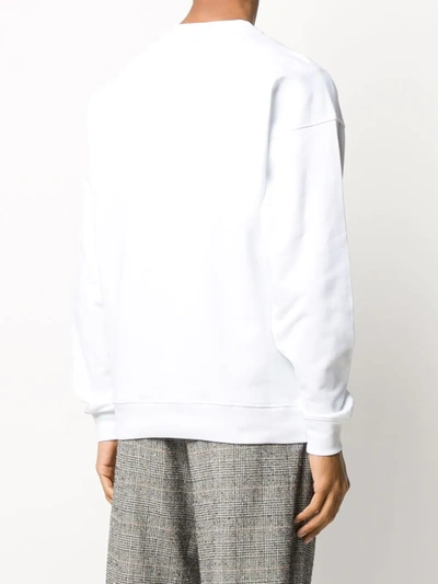 Shop Moschino Logo Print Sweatshirt In White