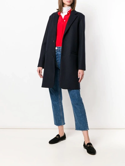 Shop Apc Loose Fitted Coat In Blue