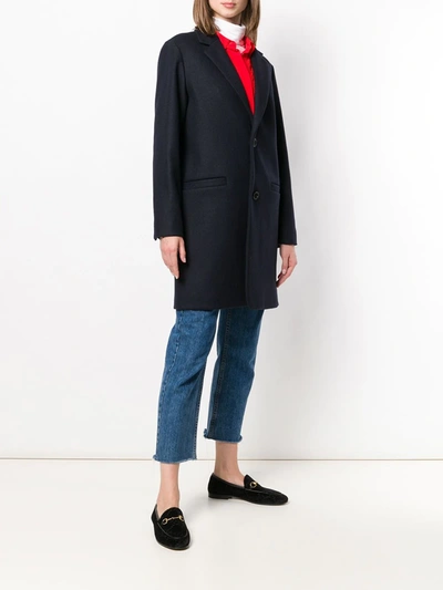 Shop Apc Loose Fitted Coat In Blue