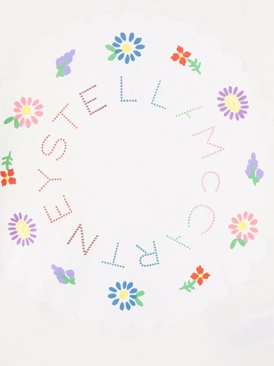 Shop Stella Mccartney Floral Logo Cotton T-shirt In Weiss