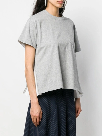 Shop Sacai Side Pleats T-shirt In Grey