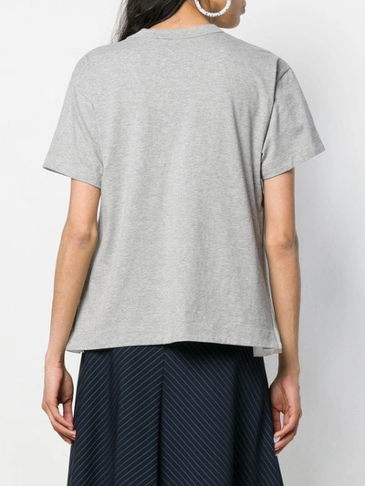 Shop Sacai Side Pleats T-shirt In Grey