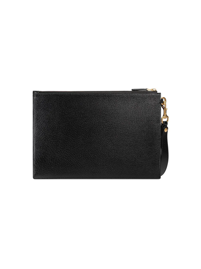 Shop Gucci Gg Marmont Leather Pouch In Black