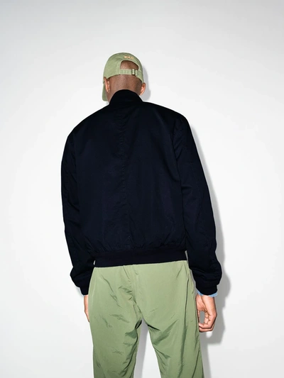 Logo-embroidered Cotton-blend Corduroy Jacket In Navy