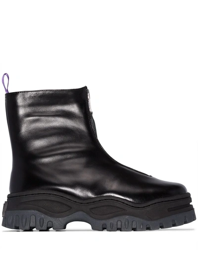 Shop Eytys Raven Zip Up Leather Boots In Black