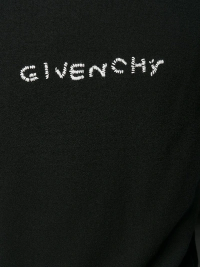 Shop Givenchy Embroidered Logo Sweater In Black